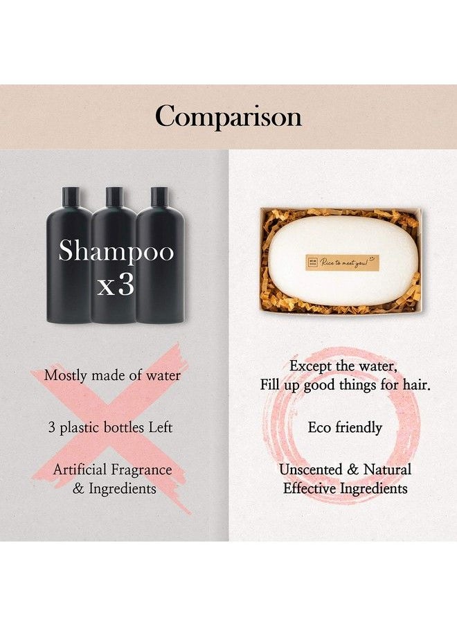 mimosu - Rice Water For Hair Growth Shampoo Bar 2Set All In One Fermented Rice Bar Shampoo And Conditioner For Hair Moisturizing Unscented Ph Balance Eco Friendly Zero Waste Curly Hair Product - Image 1