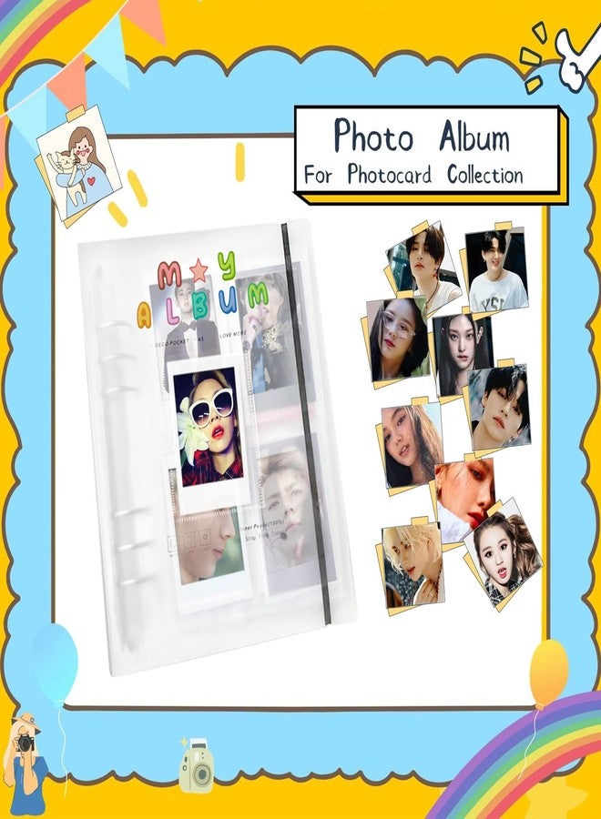KeCool Photocard Binder A5 Kpop Photocard Holder Book, 200 Pockets Kpop Photocard Binder, Large Capacity A5 6 Ring Kpop Photo Card Binder Photocard Album, Clear Kpop Binder Album with DIY Letter Sticker - Image 2
