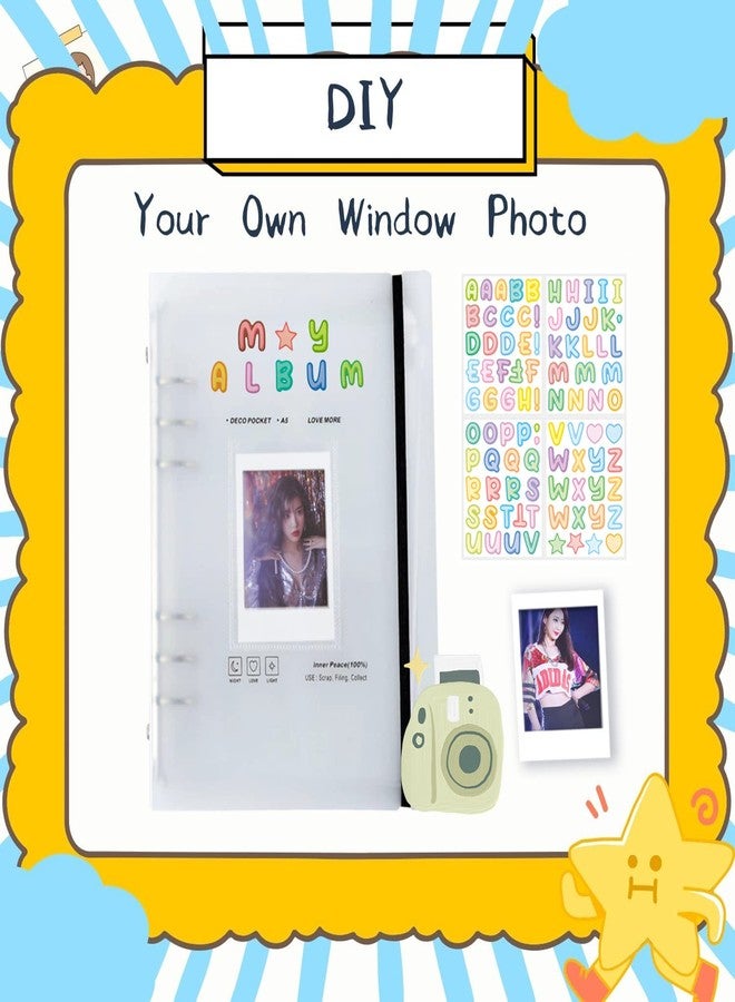 KeCool Photocard Binder A5 Kpop Photocard Holder Book, 200 Pockets Kpop Photocard Binder, Large Capacity A5 6 Ring Kpop Photo Card Binder Photocard Album, Clear Kpop Binder Album with DIY Letter Sticker - Image 3