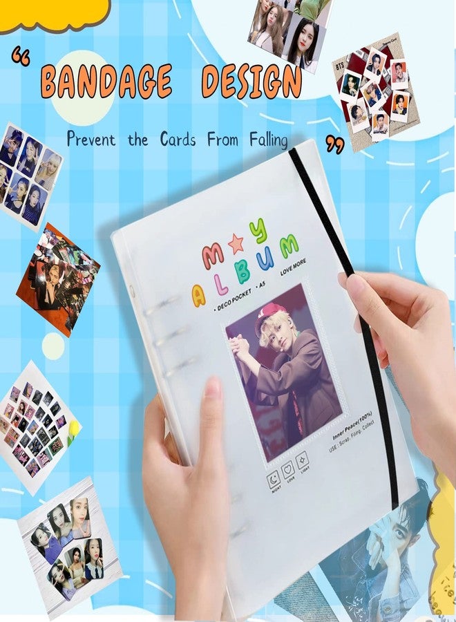 KeCool Photocard Binder A5 Kpop Photocard Holder Book, 200 Pockets Kpop Photocard Binder, Large Capacity A5 6 Ring Kpop Photo Card Binder Photocard Album, Clear Kpop Binder Album with DIY Letter Sticker - Image 5