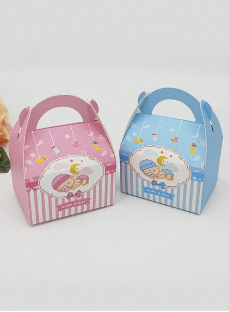 10-Piece Baby Shower Gift Box Set – 5 Pink  5 Blue Adorable Packaging for Newborn Celebrations - Image 1