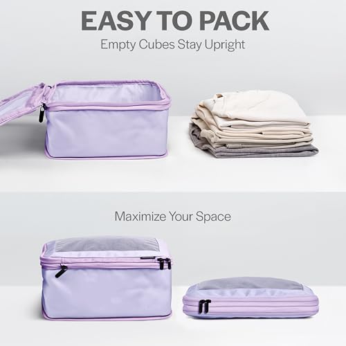 Aerotrunk Compression Packing Cubes for Travel - Luggage Organizer Bags - Double Zipper Packing Cubes for Suitcases (6-Pack, Purple) - Image 5