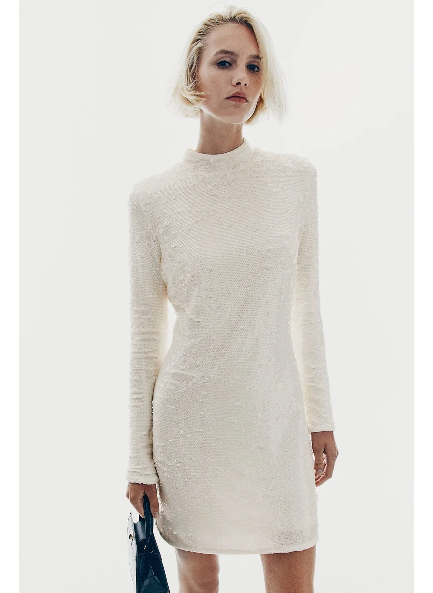 H&M Sequined Turtleneck Dress