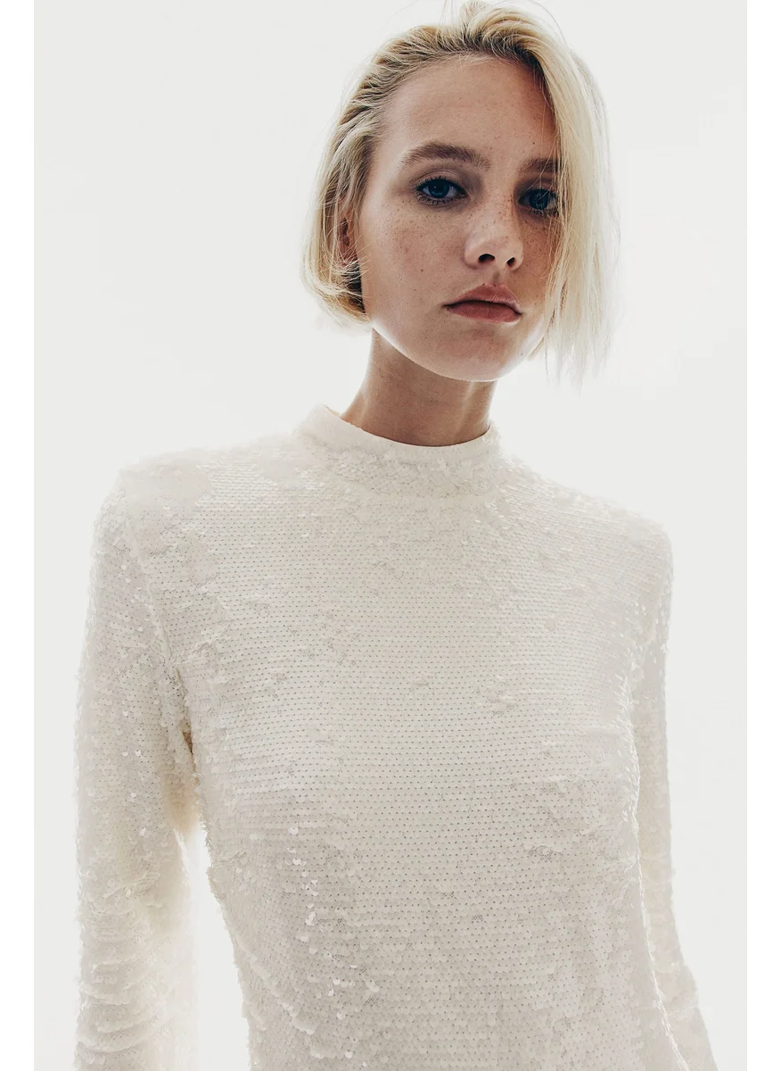 اتش اند ام Sequined Turtleneck Dress