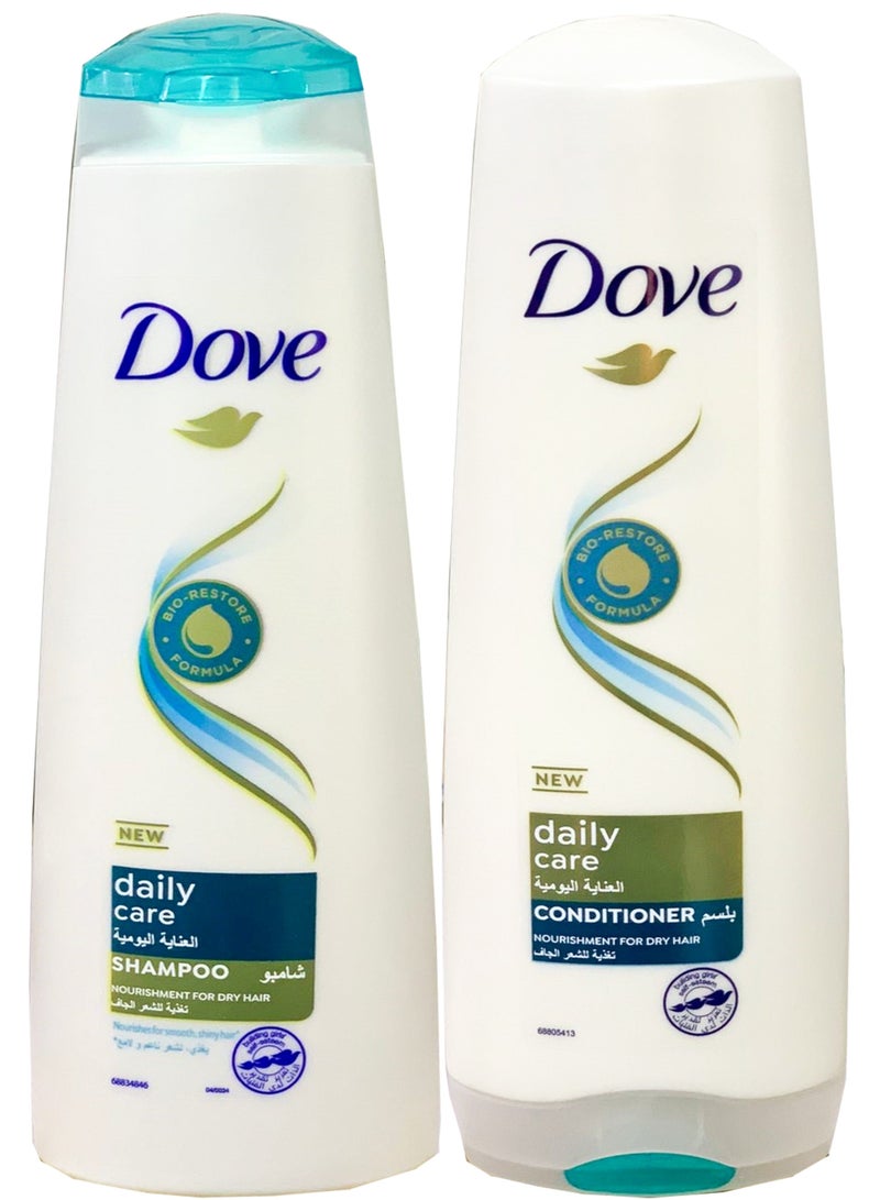 دوف شامبو  للعناية اليومية بالشعر الجاف + بلسم دوف للعناية اليومية بالشعر الجاف 700 مل - Image 1