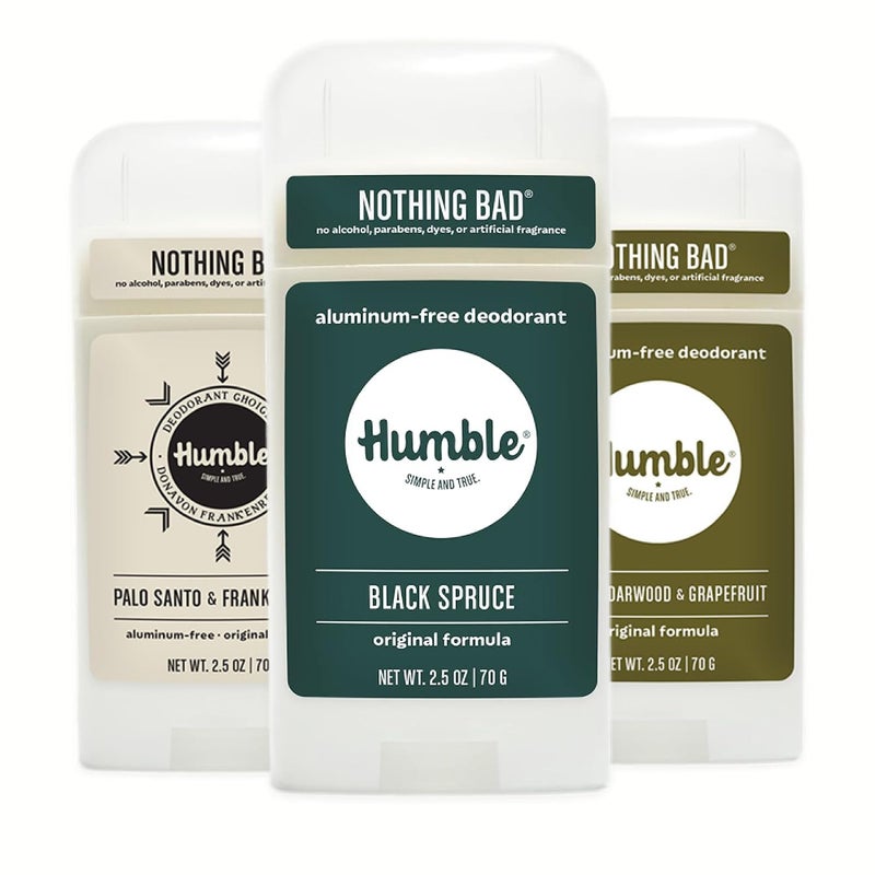 Humble Brands Original Formula Deodorant, Earthy & Grounded Trio - Texas Cedarwood & Grapefruit, Palo Santo & Frankincense and Black Spruce, 3 Pack - Image 1