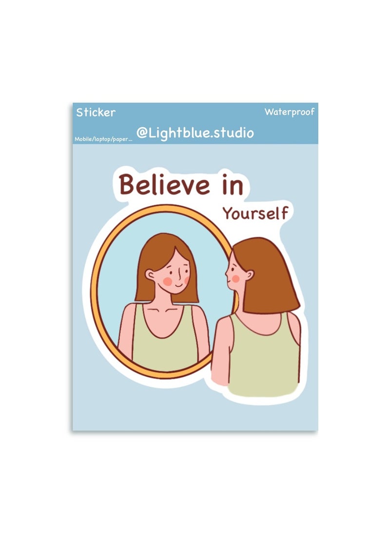 Boomah Accessories 1-Piece Creative Motivation Girl Power Waterproof Vinyl Stickers, Believe in yourself for Laptop , Mobile , Mug , Skateboard , Guitar for kids, adult , girls, nursery 8x6cm - Image 2