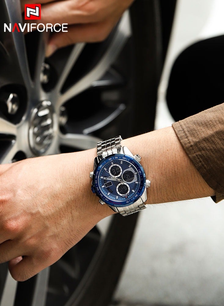 نافيفورس ساعات الأصلية للرجال، ساعة كرونوغراف رياضية فاخرة مقاومة للماء، ساعة كوارتز رقمية - Image 4
