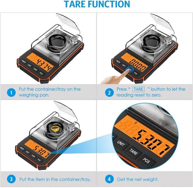 50g High Precision Digital Gold Jewelry Milligram Scale Mini Electronic Balance Powder Scale - Image 4