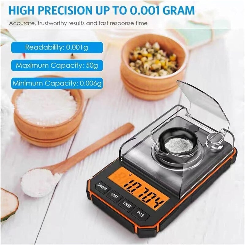 50g High Precision Digital Gold Jewelry Milligram Scale Mini Electronic Balance Powder Scale - Image 2