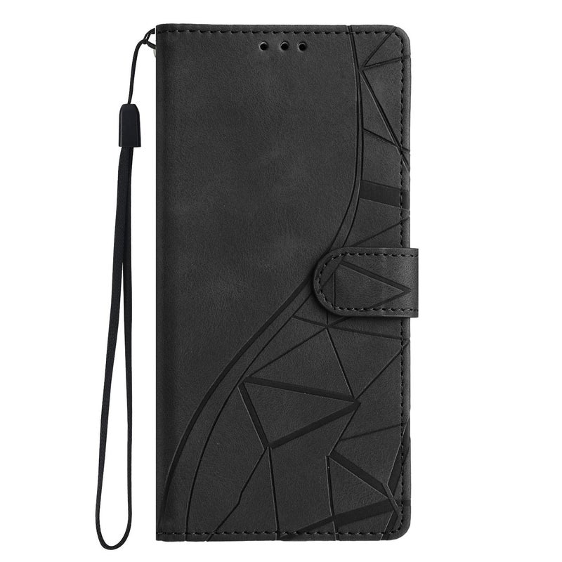 HuHa Protective Cover For Motorola Moto G75 5G Triangles Embossed Leather Phone Case(Black) - Image 2