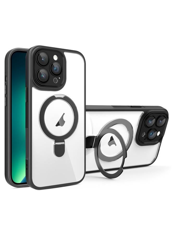 Zaboon Case For iPhone 13 Pro Max Full Coverage Lens Film MagSafe Holder Transparent Phone Case - Image 1