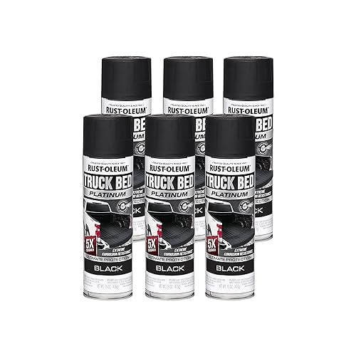 Rust-Oleum 382630-6PK Platinum Truck Bed Coating Spray Paint, 15 Ounce, Black, (Pack of 6) - Image 1