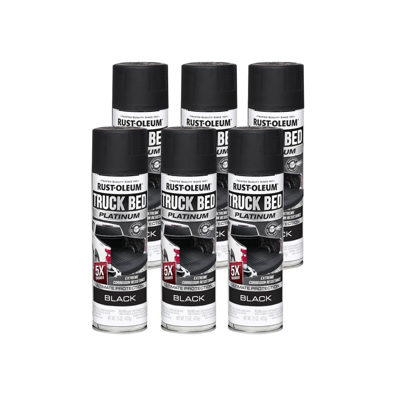 Rust-Oleum 382630-6PK Platinum Truck Bed Coating Spray Paint, 15 Ounce, Black, (Pack of 6) - Image 4
