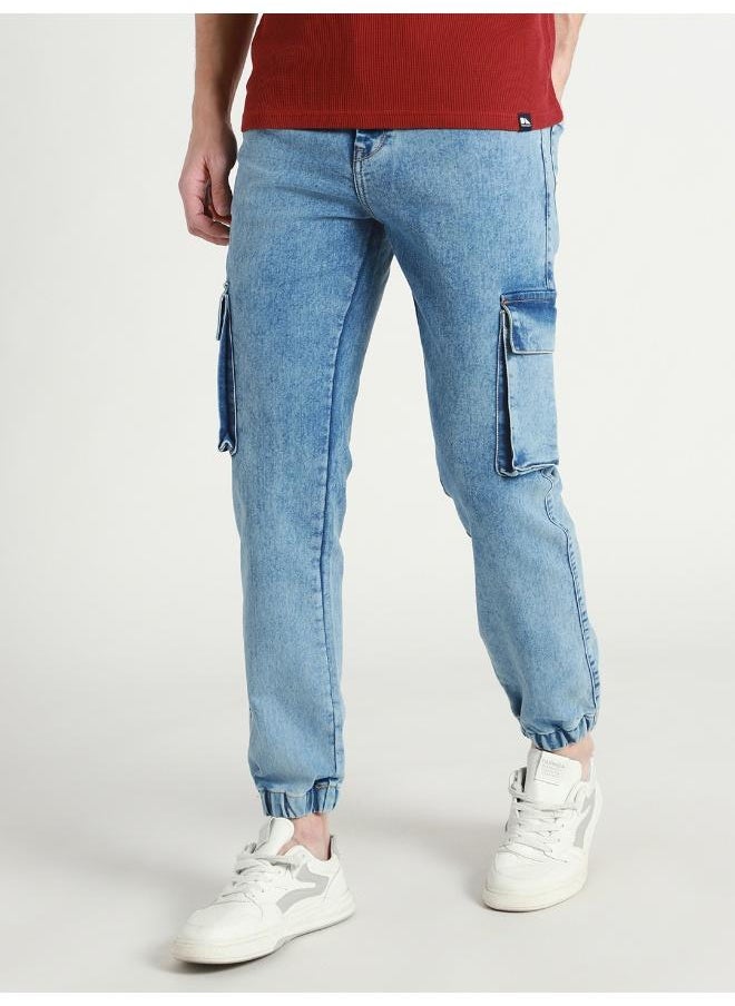 Dennis Lingo Men's Regular Fit Light Blue Stretch Denim Jeans - Casual Comfort  - Image 5