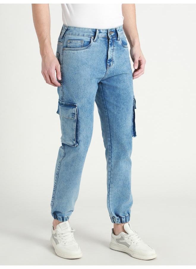 Dennis Lingo Men's Regular Fit Light Blue Stretch Denim Jeans - Casual Comfort  - Image 2