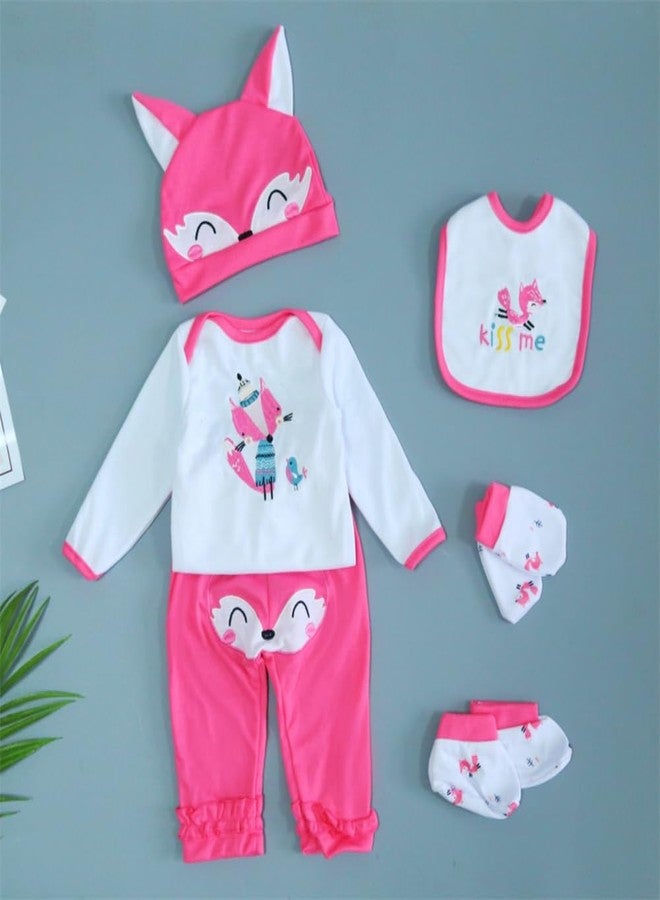 MAIHAO Reborn Baby Dolls Clothes Little Fox Outfit for 17-24 Inch Reborn Newborn Baby Dolls Clothes Accessories with Hat, Bib, Gloves and Socks Baby Clothing 6pcs Set - Image 1