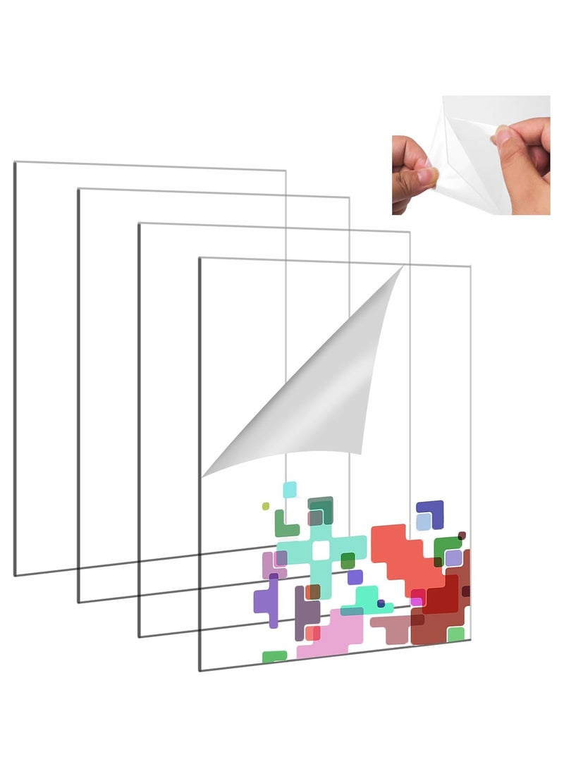 TPGP 4 Pcs A4 Clear Acrylic Sheet Covered with Protective Film, 1mm Plastic Sheet, Sheet for Picture Frame, Glass Painting, Wedding Signs, DIY Crafts (Square, 297 x 210mm)  - Image 1