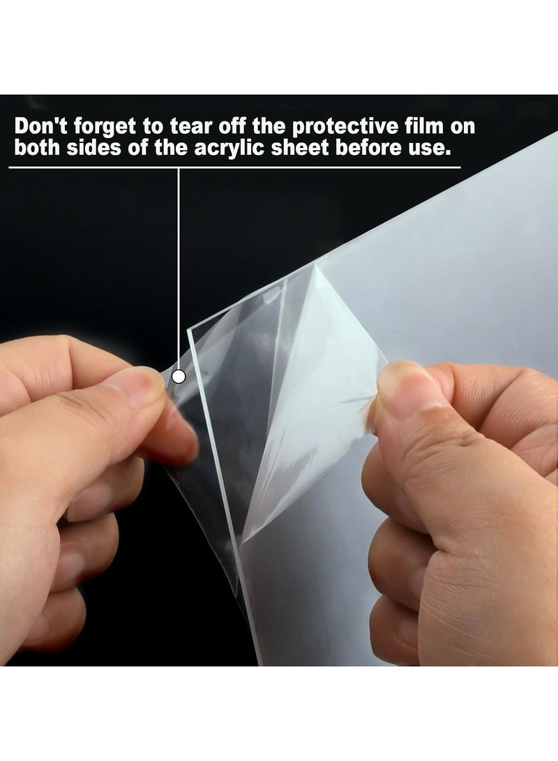 TPGP 4 Pcs A4 Clear Acrylic Sheet Covered with Protective Film, 1mm Plastic Sheet, Sheet for Picture Frame, Glass Painting, Wedding Signs, DIY Crafts (Square, 297 x 210mm)  - Image 4