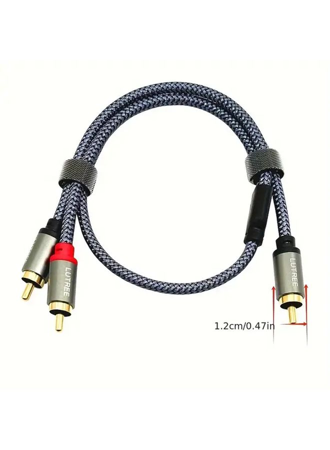 كابل صوتي Cat5e إيثرنت من RCA ذكر إلى مزدوج RCA ذكر 118 بوصة 11 بوصة موصلات مستديرة ناعمة متميزة لوحة - Image 3