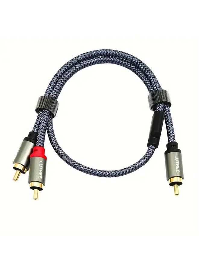 كابل صوتي Cat5e إيثرنت من RCA ذكر إلى مزدوج RCA ذكر 118 بوصة 11 بوصة موصلات مستديرة ناعمة متميزة لوحة - Image 2