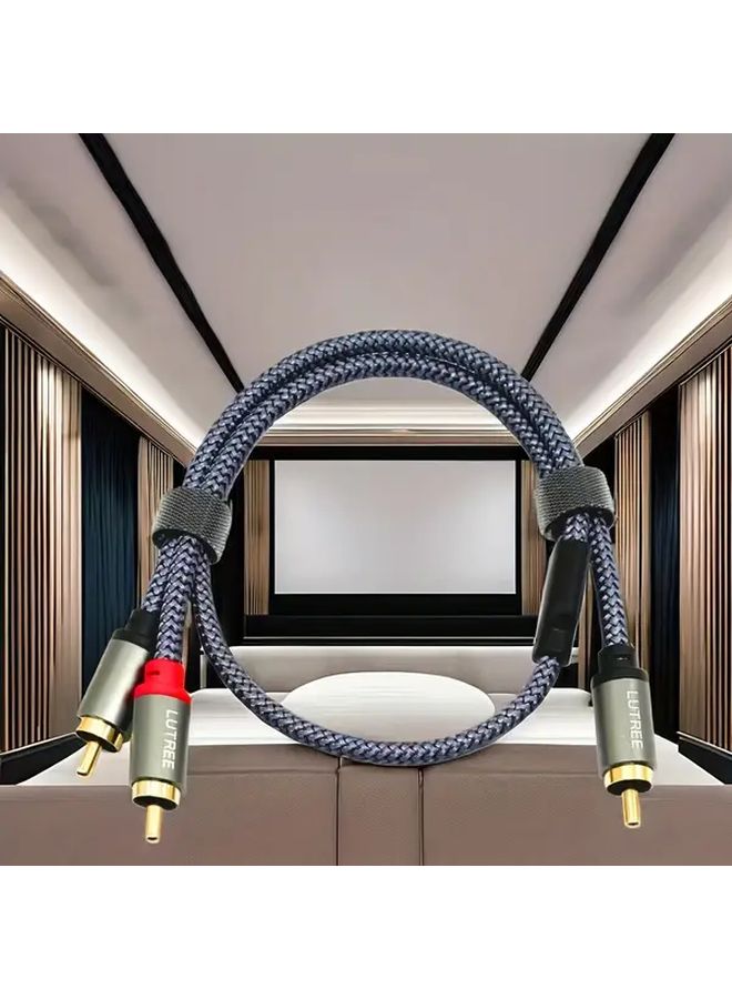 كابل صوتي Cat5e إيثرنت من RCA ذكر إلى مزدوج RCA ذكر 118 بوصة 11 بوصة موصلات مستديرة ناعمة متميزة لوحة - Image 5