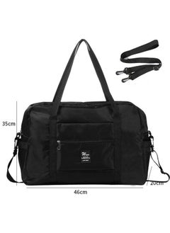 GGEROU Foldable Travel Bag Large Travel Luggage Bag Cabin Bag Travel Duffel Bag Weekender Bag Carry Holdall Bag Organizer Bag Black  - Image 2