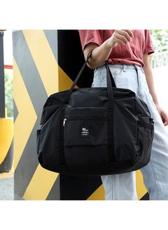 GGEROU Foldable Travel Bag Large Travel Luggage Bag Cabin Bag Travel Duffel Bag Weekender Bag Carry Holdall Bag Organizer Bag Black  - Image 4