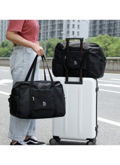 GGEROU Foldable Travel Bag Large Travel Luggage Bag Cabin Bag Travel Duffel Bag Weekender Bag Carry Holdall Bag Organizer Bag Black  - Image 3