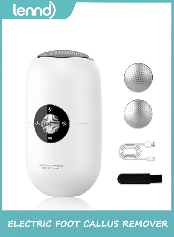 LENND Electric Foot Callus Remover for Women Men, Rechargeable Electric Foot File Tool with Stainless Steel Heads, Portable Feet Grinder for Cracked Dry Heels Dead Skin Calluses - Image 1