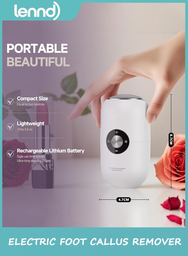 LENND Electric Foot Callus Remover for Women Men, Rechargeable Electric Foot File Tool with Stainless Steel Heads, Portable Feet Grinder for Cracked Dry Heels Dead Skin Calluses - Image 4