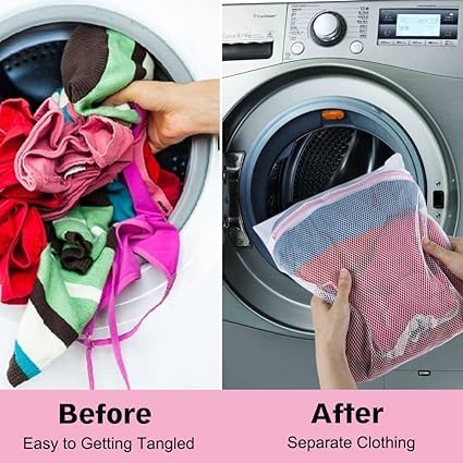 MobFest MobFest 3Pcs Washable Protective Mesh Net Zipper Wash Nylon Laundry Bag for Delicate Clothes Undergarments MLXL  - Image 4