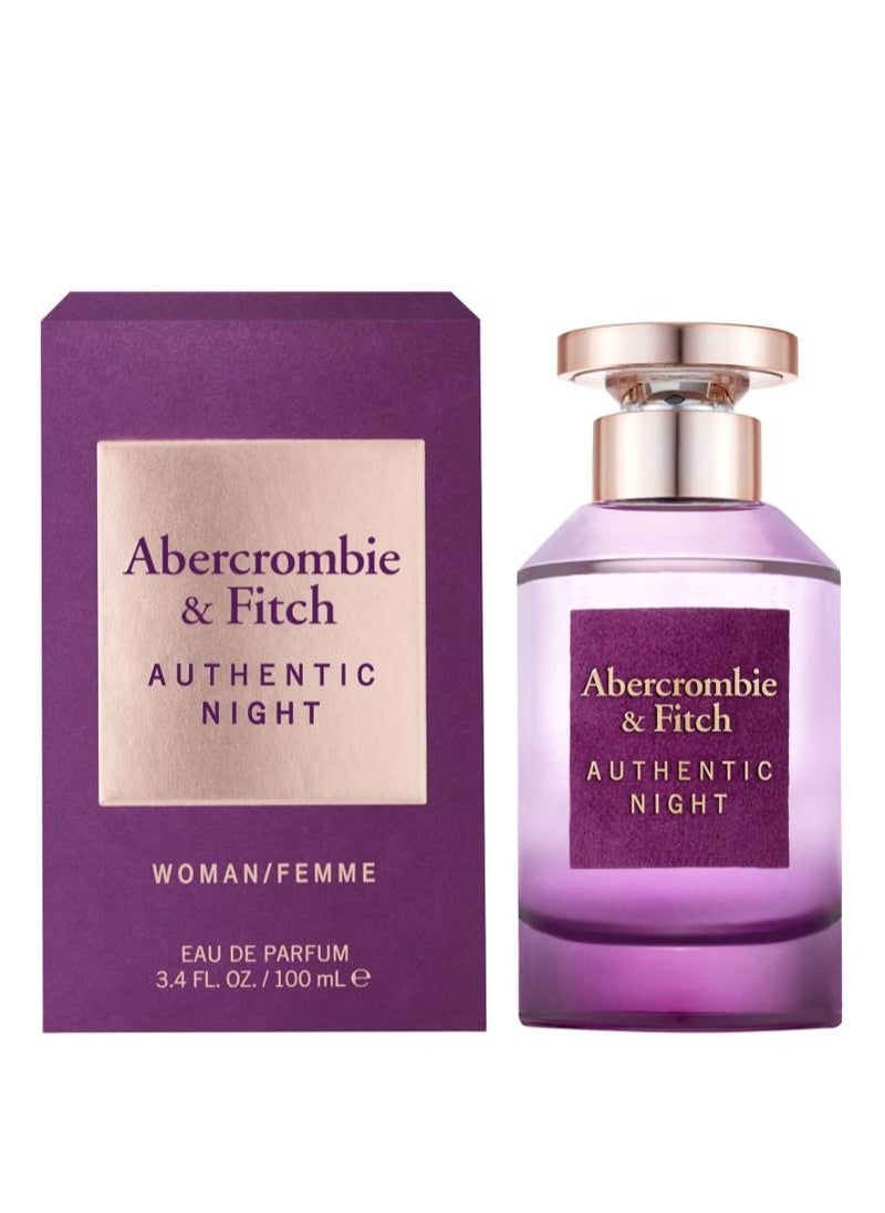 Abercrombie and Fitch Authentic Night Eau De Parfum 100ml  - Image 1