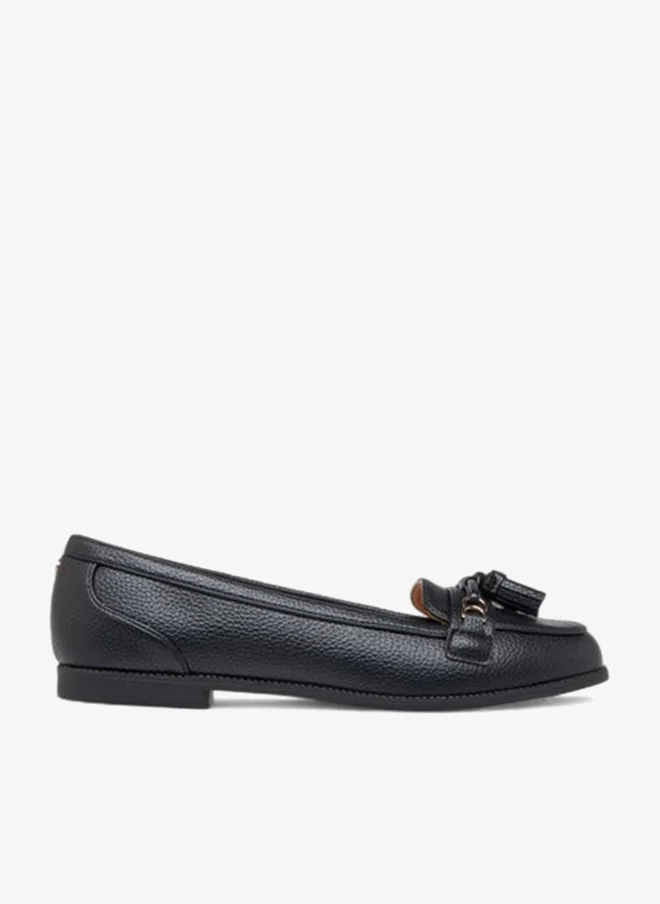 Paprika Women Textured Slip-On Loafers with Tassel Detail
