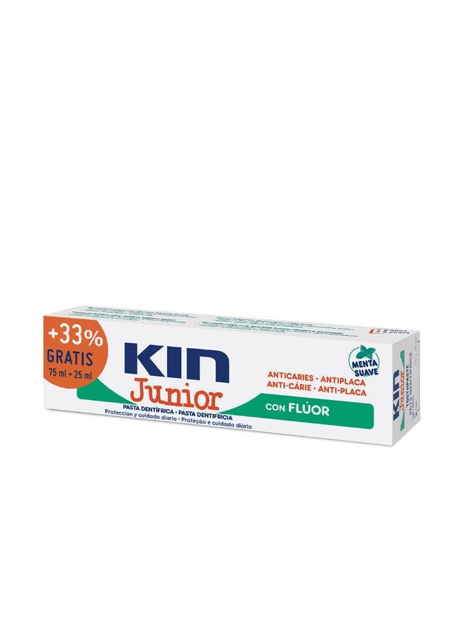 Kin Junior Toothpaste Soft Mint 75+25ml - Image 1