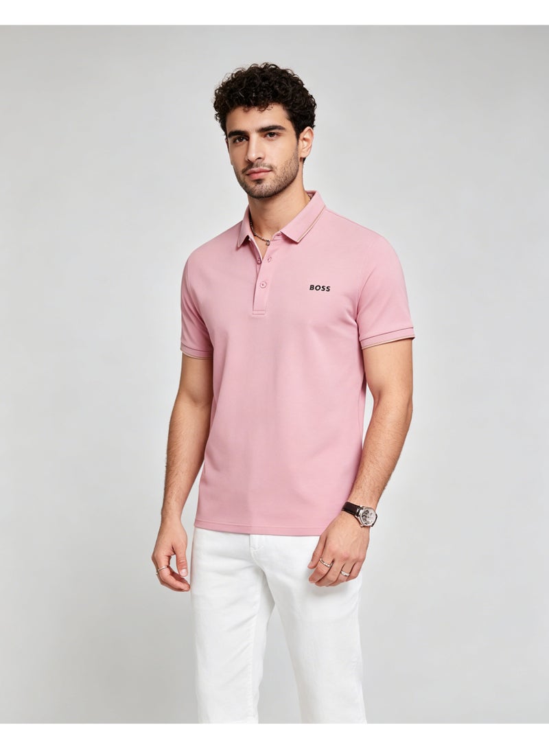BOSS Men's Slim-Fit Short Sleeve Polo Shirt - Pink - Image 2
