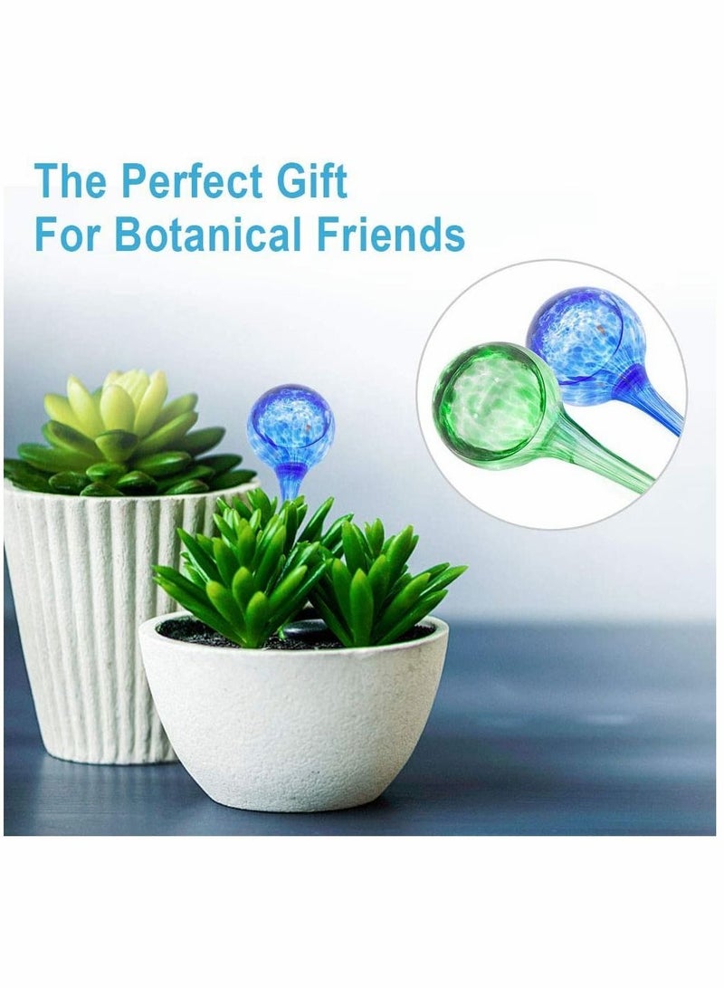 SYOSI Indoor Plant Watering, Globes Automatic Self Water, Bulbs Aqua Water, Globe Irrigation Device Decorative, Hand-Blown Glass (Green + Blue)  - Image 4