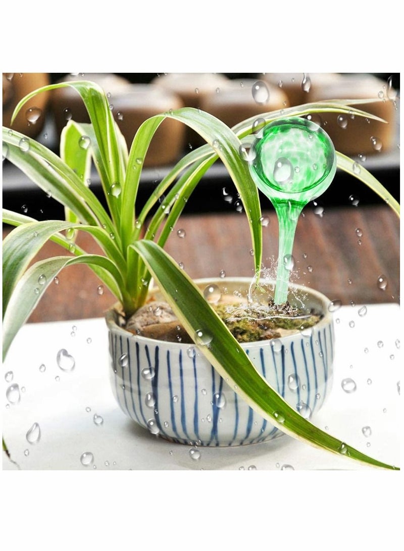 SYOSI Indoor Plant Watering, Globes Automatic Self Water, Bulbs Aqua Water, Globe Irrigation Device Decorative, Hand-Blown Glass (Green + Blue)  - Image 2