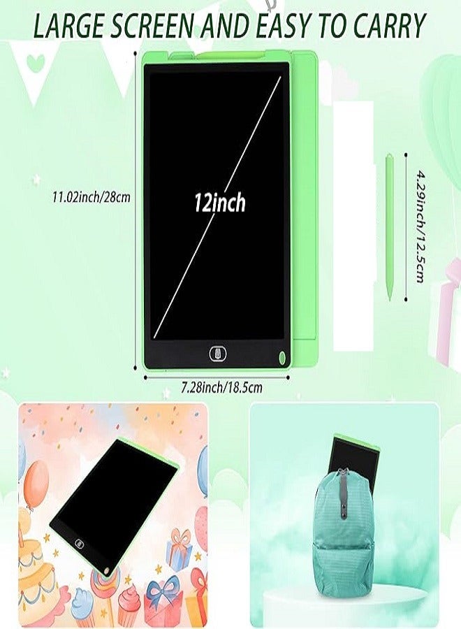 12 Inch LCD Writing Tablet for Kids, Colorful Doodle Board Drawing Pad for Kids, Electronic Drawing Board Erasable & Reusable, LCD Drawing Tablet for Kids  Toddler Toys Gifts - Green - Image 3