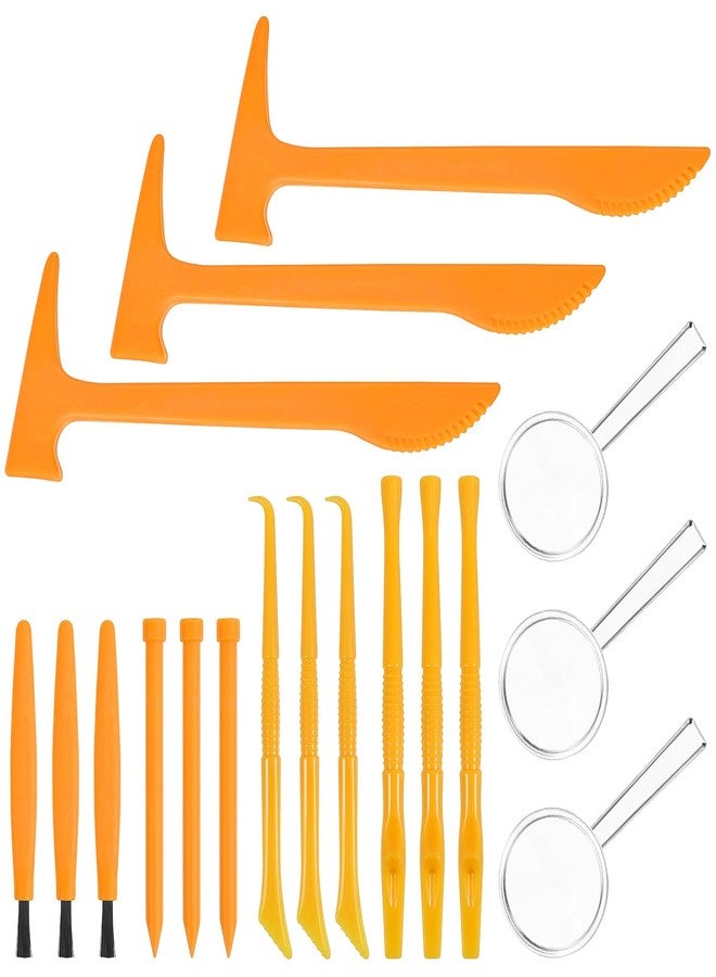 JOINPAYA 3sets Plastic Dig Tool Set: Archaeological Excavation Tool Kit Dino Dig Kit with Mini Hammer Chisel Brush Scraper for Gems - Image 1