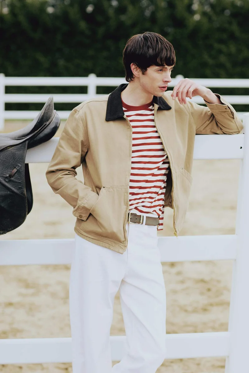 ديفاكتو Boxy Fit Crew Neck Striped Short Sleeve T-Shirt