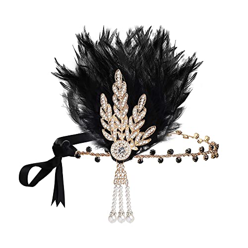 BABEYOND 1920s Flapper Gatsby Costume Accessories Set 20s Flapper Headband Pearl Necklace Gloves Holder - Image 3