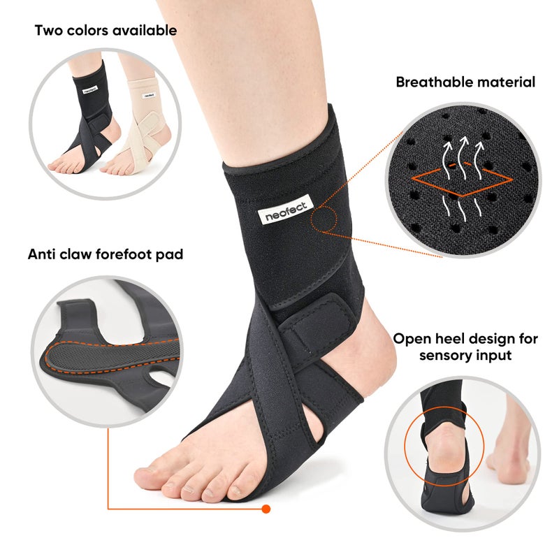 NEOFECT Drop Foot Brace for Walking - Breathable Neoprene, Adjustable Ankle Brace, Achilles Tendonitis, Plantar Fasciitis, Stroke, TBI, ALS, MS, Bone Fracture, AFO, ASO (Left) - Image 4