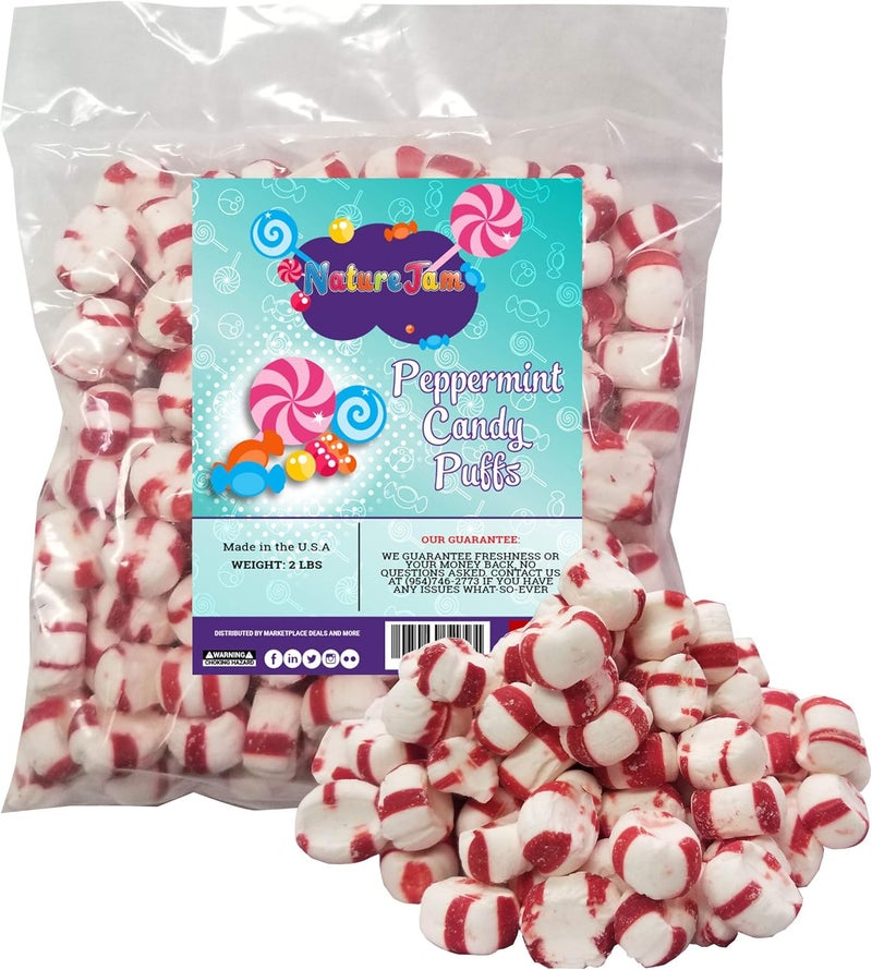 Naturejam Peppermint Candy Puffs - 2 Pounds - Image 1