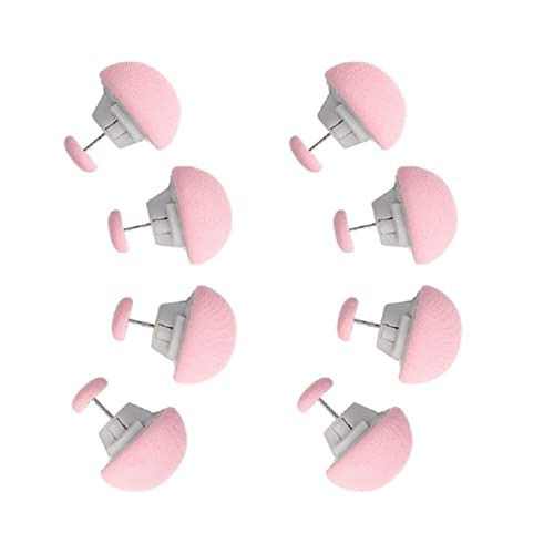 SHFTI - Mushroom Quilt Fixing Clips - Duvet Cover Holder with Buttons - Non-Slip Blanket Pins - Durable Cotton Design - Easy Install & Remove - for Quilts, Sheets, Curtains, Towels, 8 Pack (Pink) - Image 1