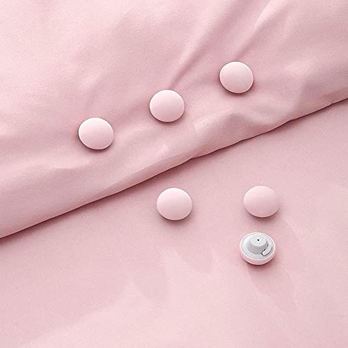 SHFTI - Mushroom Quilt Fixing Clips - Duvet Cover Holder with Buttons - Non-Slip Blanket Pins - Durable Cotton Design - Easy Install & Remove - for Quilts, Sheets, Curtains, Towels, 8 Pack (Pink) - Image 3
