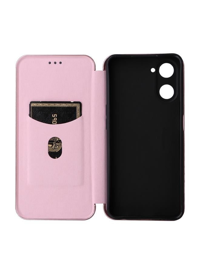 S-TOP Case For Realme V30 / V30T Carbon Fiber Texture Flip Leather Phone Case - Image 4