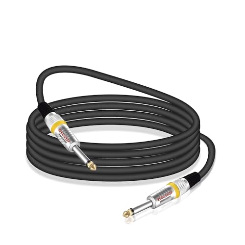 KEBILSHOP Audio Instrument Cable (32ft) 1/4 Inch to 1/4 inch Straight Male to Male for AMP Cord, Bass,Amplifier, Pedals and Electric Guitar - (10 Meter/32 Feet) - Image 3
