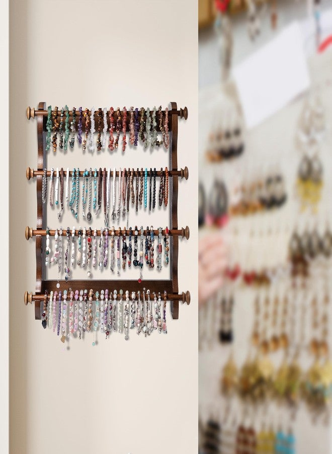 humberboat 4 Tier Wooden Bracelet Holder Wall-Mounted, Bangle Watch Necklace Display Storage Antique Bracelet Display Jewelry Holder Display Organizer, Brown 4 Tier Wooden Bracelet Holder - Image 4