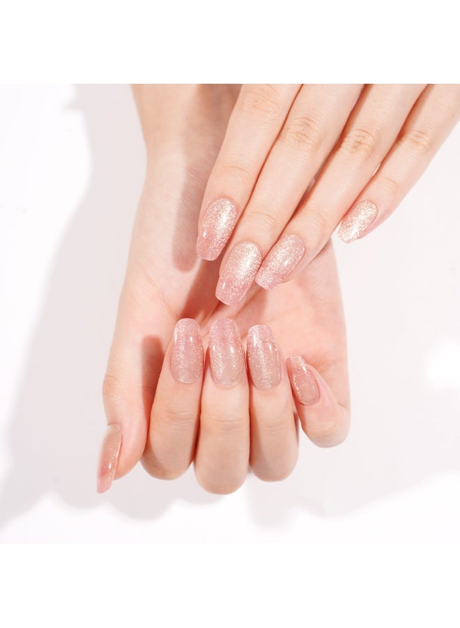 Semi-Cured Gel Nail Wraps – Salon Quality Manicure – Easy Apply & Remove – 20 Strips + File + Wooden Stick - Image 3